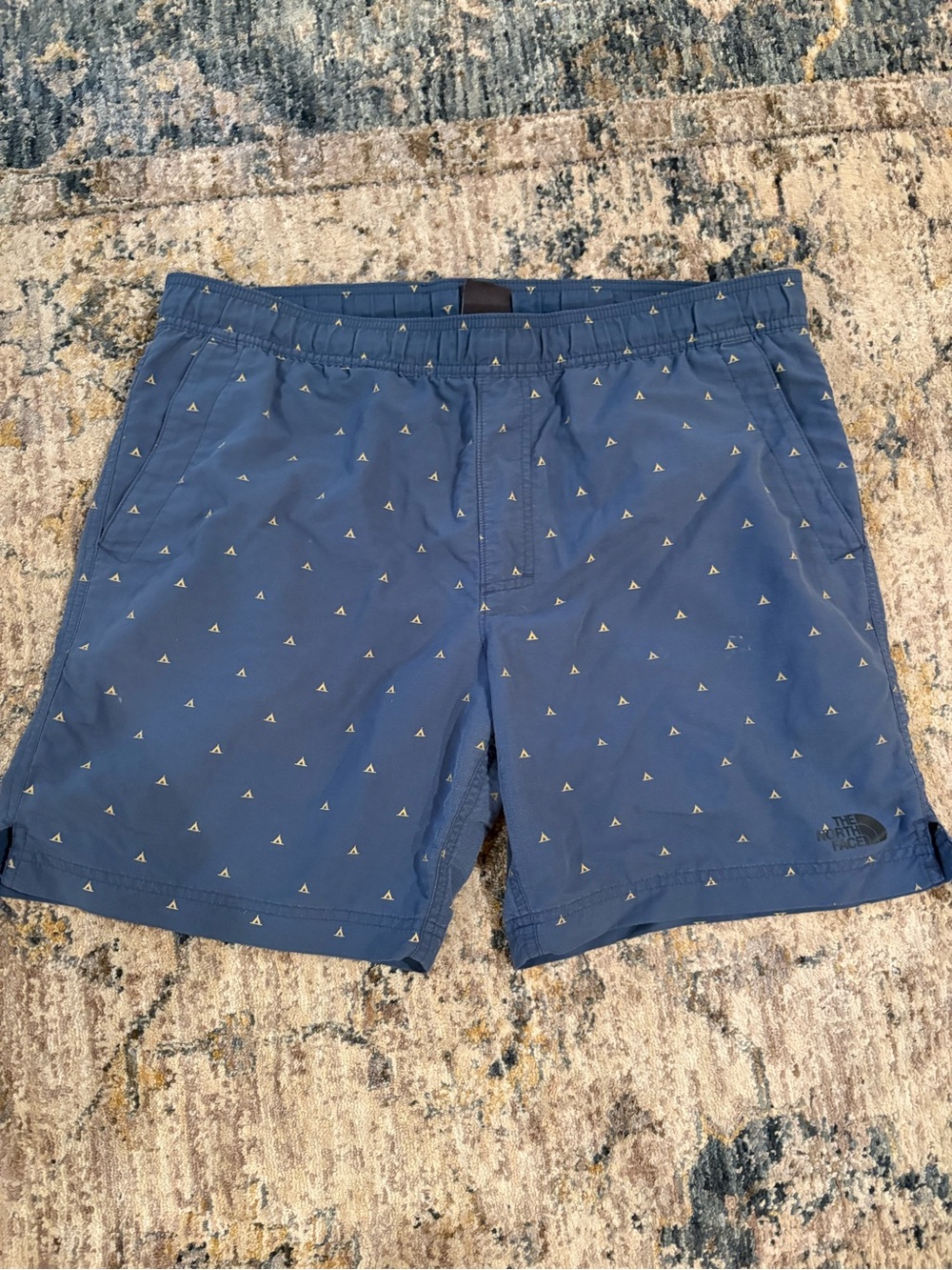 The North Face Navy Blue Small Triangle Print Swim Shorts